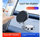 Soporte magnético plegable para teléfono de coche de alta gama (2023) con rotación de 360° y potente imán. 2 magnetic pieces plata
