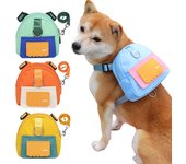 Mochila para mascotas con cuello de arnés, bolsa portátil para viajes al aire libre, bolsa de entrenamiento para perros, snack para cachorros, bolsa de cintura de recompensa, bolsas para excrementos de perros M azul