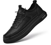 Zapatillas de deporte para hombre, zapatos de trabajo, otoño 2024, nuevos zapatos de lujo de cuero de alta calidad con cordones, zapatos deportivos clásicos para hombre para exteriores 38 negro