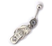 Les Trésors De Lily [K0660] - Body Piercing 'Tong' plateado blanco blanco