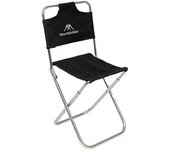 Silla plegable para acampar y pescar al aire libre, silla portátil de aleación de aluminio con respaldo negro