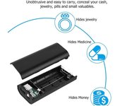 Caja de seguridad para dinero, caja de almacenamiento oculta para llaves y efectivo, creativa, falsa batería externa, pastillero, contenedor, lugar para esconderse, para evitar ladrones 1Pc