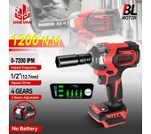 Llave de impacto eléctrica sin escobillas de 1200 N.M, destornillador inalámbrico de 1/2'', herramientas eléctricas para batería Makita de 18 V Without Battery