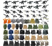 Bloques de Construcción Militares Figura Soldado Estadounidense Pistola M4 Chaleco Fuerzas Especiales Táctico Armadura a Prueba de Balas Accesorios de Armas Ladrillos Juguetes