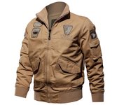 Chaqueta de primavera y otoño para hombre Chaqueta Air Force Ropa para hombre M caqui