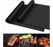 Alfombrilla para parrilla de 3 uds., almohadillas para asar a la parrilla reutilizables antiadherentes, fácil de limpiar, alfombrilla para barbacoa plegable de 40x33cm para pícnic al aire libre negro
