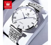 OLEVS Reloj para hombre, moderno y sencillo, dorado, resistente al agua, de acero inoxidable, de cuarzo, reloj de negocios de marca de lujo para hombre oro