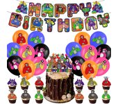 Suministros para fiestas temáticas del juego Gorilla Tag VR, pancarta, globos para decoración de tartas