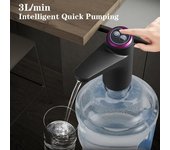 Bomba de agua eléctrica inalámbrica con barril, dispensador de agua purificado a presión inteligente, bomba de tipo barril Simple negro