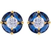 Les Trésors De Lily [R7179] - Boucles plaqué or 'Scarlett' saphir doré - 10 mm azul