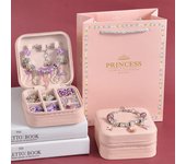 Juego de 66 pulseras de cuentas para hacer tú mismo con caja de almacenamiento, regalo de Navidad, pulsera de cuentas acrílicas de gran agujero para niñas, fabricación de joyas hechas a mano A1