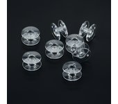 Bobinas transparentes para máquina de coser, hilo de plástico transparente, núcleo de lanzadera de carrete vacío, 10 Uds. 10Pcs