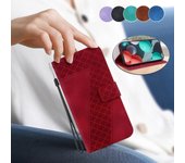 Funda de cuero con tapa y ranuras para tarjetas con función atril y relieve en forma de 7 para LG V40 ThinQ/Stylo5/Stylo6/Stylo7/LG Velvet para LG K42/K61/K40S/K50/Q60 LG Stylo7 5G marrón