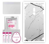 apgo Protective Skin Sticker for the back+sides compatible with Xiaomi Redmi 8, Full Wrap Film, Foil, Vinyl - Pattern White Marble