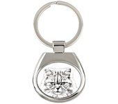 British Longhair - keychain with a cat, keychain with a print, personalized pendant from the Art-Dog brand plata