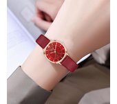 Reloj de mujer con esfera elegante, reloj de cuarzo, correa de piel sintética clásica, reloj de pulsera de moda para mujer para uso informal y formal negro