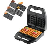 Sandwichera eléctrica 5 en 1, máquina de desayuno con 5 juegos de placas antiadherentes extraíbles de doble cara US Plug