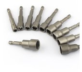 Destornillador magnético eléctrico de 65 mm de longitud, juego de destornilladores para tuercas, llave de impacto con vástago hexagonal de 1/4 , punta de dado Crv de 6 a 24 mm