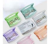 Bandeja esterilizadora de uñas, esterilizadora, caja de desinfección limpia, equipo de herramientas de desinfección para salón de manicura, herramientas de limpieza color rosa