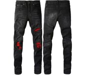 Vaqueros Rotos para Hombre, Vaqueros con Parches, High Street Tide, Pantalones Ajustados De Pierna Pequeña para Hombre, Vaqueros Negros 28 negro