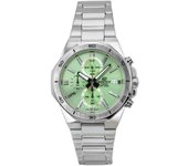 Casio Reloj de cuarzo Edifice Standard Cronógrafo analógico de acero inoxidable con esfera verde EFV-640D-3AV 100M para hombre verde