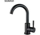 Grifo negro para cocina, grifo de agua para lavabo de acero inoxidable 304, grifo negro para lavabo caliente y frío, grifo Flexible para fregadero black
