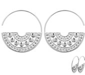 Les Trésors De Lily [Q4170] - Créoles Argent 'Cléopatra' argenté (rhodié) - 25 mm- 25x13 mm plata