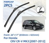 2 uds limpiaparabrisas delantero para Honda CRV CR-V MK3 2007-2012 26  +17  accesorios de corte de cepillos de ventana 2007 2008 2009 2010 2011 201