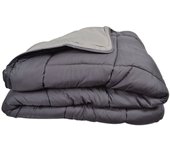 Couette chaude Bicolore Gamme Microfibre  Cocoon Non feu  Toison d'or - Cocoon Acier Argent - 240 x 260 cm pour lit King size