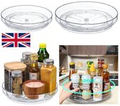 Organizador de plato giratorio perezoso para gabinete, cocina, nevera, estante de almacenamiento de maquillaje, Reino Unido 23cm