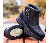 Zapatos de algodón engrosados ​​de tubo corto para hombres Suelas de goma antideslizantes Botas de nieve casuales de invierno cálidas de felpa 40 negro