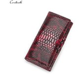 Cartera de mano para mujer de CONTACT'S, cartera de piel auténtica para mujer, tarjeteros para teléfono móvil S rojo