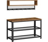 Conjunto de bancos zapateros con zapatero, árbol de pasillo con banco, mueble de pasillo, multifuncional, perchero