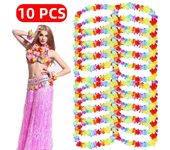 10 piezas de guirnalda de flores artificiales para fiesta hawaiana, collar de guirnalda de flores, adorno hawaiano, decoración de granja, suministros para Navidad y Halloween 1pcs