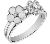 Altesse [Q8904] - Bague argent 'Flora' blanc argenté (rhodié) - 8 mm blanco