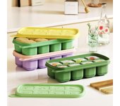 Homemade Silicone Ice Tray Easy to Demold Ice Cube Storage Box Ice Cube Mold  Refrigerator amarillo