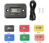 Contador de horas con temporizador de batería, pantalla Digital LCD, RPM, coche, motocicleta, Jet Ski, barco, contador, tacómetro, herramienta de motor negro
