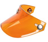 Visera universal con 3 botones a presión, protector contra el viento abatible para casco de motocicleta de cara abierta naranja