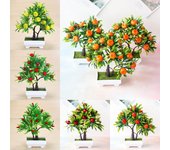 Flor en maceta falsa portátil falsa ligera de los bonsais anaranjados falsos Orange