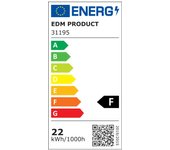 tubo led t8 22w 2310lm 3200k luz calida (eq.58w) ø2,6x150cm edm