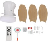 Ventilador de techo de 25 pulgadas con luz y control remoto, montaje empotrado, silencioso, motor de CC, 6 velocidades, regulable, 3000-6500 K