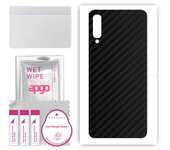 apgo Protective Skin Sticker for the back compatible with Samsung Galaxy A50, Wrap Film, Foil, Vinyl - Pattern Carbon Black