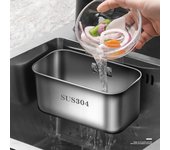 Colador de fregadero de acero inoxidable 304, filtro de fregadero, desagüe de frutas y verduras, filtro para restos de sopa, contenedor de basura, herramienta de cocina blanco