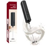 Espumador de leche eléctrico, batidor de espuma para bebidas de cocina, agitador, batidor inalámbrico para crema de café, batidor de huevos, herramientas de cocina nuevas negro