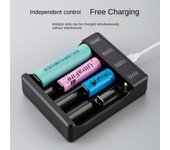 Cargador de batería Universal de 2/4 ranuras para 18650 18500 16340 14500 26650 adaptador de carga USB de batería de litio recargable 2 Slot