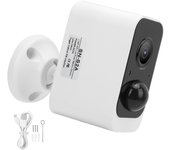 Cámara de seguridad inalámbrica con batería, visión nocturna, infrarrojos, control remoto, WiFi y punto de acceso.