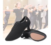Zapatos de baile de salón estándar para mujer, suela de tela Oxford, zapatos de práctica para competición de baile moderno 34 negro