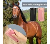 Cepillo para quitar el pelo de los caballos, cepillo para quitar el pelo de las mascotas, peine para el cuidado de mascotas con dientes finos, mango antideslizante, regalo para todos los amantes de las mascotas negro