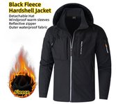 Chaquetas de exterior para hombre KB, forro polar, cortavientos, impermeable, chaqueta cálida de invierno para hombre, sombrero desmontable, abrigos para hombre M verde del ejército