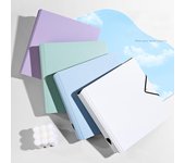 Carpeta para sesión fotográfica A4/A5, anillo en D grande, libro de colección de cuadrícula 4/9 con lazo de vendaje, álbum de fotos de 3 pulgadas, tarjetero Kpop coreano A5 blanco